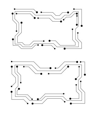 Futuristik Hi Tech Frames White 'ta izole edildi. Teknoloji ve gelecek tasarım elemanı konsept vektör sanatı