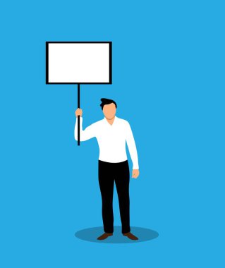 Banner Place 'li İşadamı Metin için. Bir ürün satışının reklamını yapmak veya bir şirket vektör sanatında boş bir pozisyon.