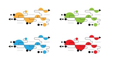 Soyut Hi Tech Line Sanat Tasarımı Element Farklı Renkler. Grafik tasarım elemanları ve kaynak vektör sanatı