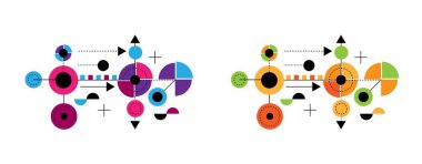 Grafik Tasarım Teknolojisi Projesi Hi Tech Element Çizgisi Renkli. Web ve yazılım arayüzü elementleri ve kaynak vektör sanatı