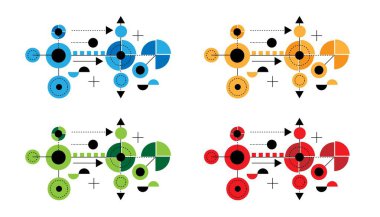 Grafik Tasarımlı Teknolojik Tasarım Yüksek Teknoloji Element Hattı Sanatı. Web ve yazılım arayüzü elementleri ve kaynak vektör sanatı