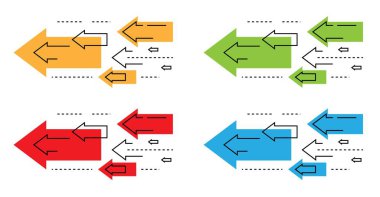 Çizgi Sanat Renkli Oklar Web Element Ticareti Başarı ve İş Yönetmeni. Grafik tasarım web kaynakları vektör sanatı