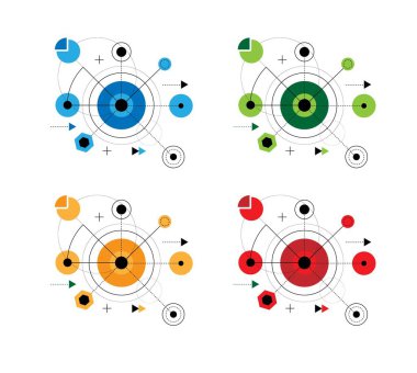 Grafik ve Geometrik Elemanlar ve Şekiller Modern Tasarım. Dijital tasarım kaynakları vektör sanatı