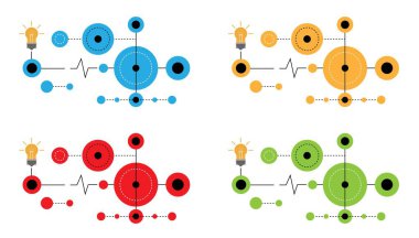 Technological Modern Electricity Connection Light Bulb Line Art. Graphic design elements and resources vector art
