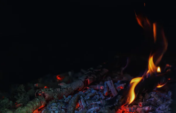 Płonący Ogień Ogień Płonący Palenisku — Zdjęcie stockowe