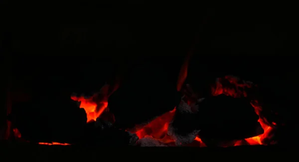 Uhlí Hoří Tmě Rudě — Stock fotografie