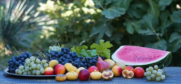 Grapes Various Fruits Spread Board — Stock Photo, Image