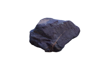 Beyaz arka planda büyük kırmızı bir taş var.