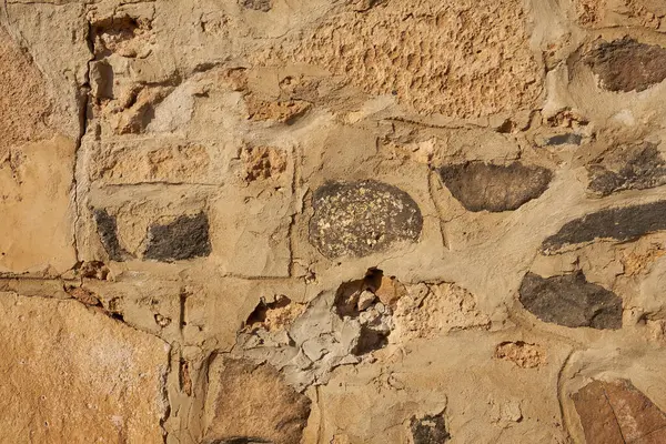 Duvar Dekoratif Bir Zemin Olarak Taştan Çamurdan Yapılmıştır — Stok fotoğraf