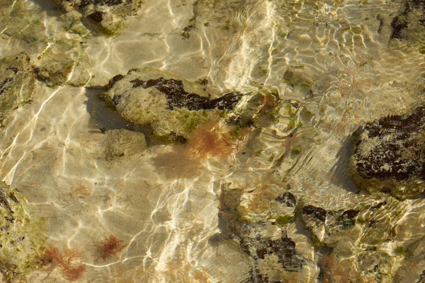 Superficie Sfocata Dell Acqua Limpida Sulla Spiaggia Tropicale Come Sfondo — Foto Stock