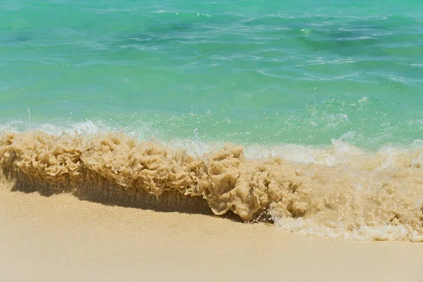 Κύματα Αφρό Στις Ακτές Της Καραϊβικής Στο Μεξικό — Φωτογραφία Αρχείου