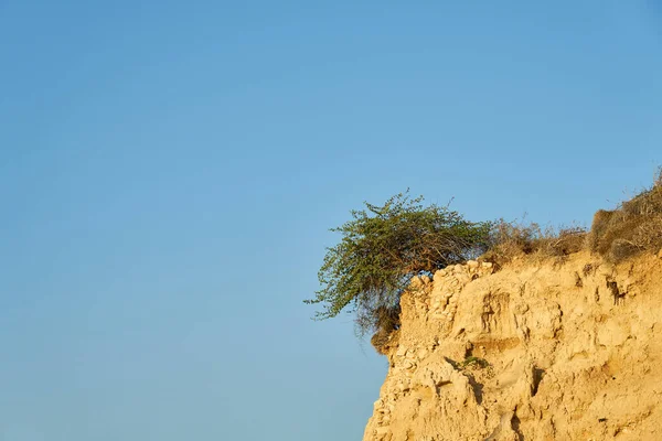 Der Sandhügel Vor Blauem Himmel Als Natürlicher Hintergrund — Stockfoto