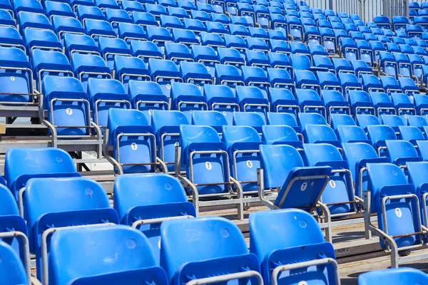 Cadeiras Pódio Estádio Como Pano Fundo — Fotografia de Stock