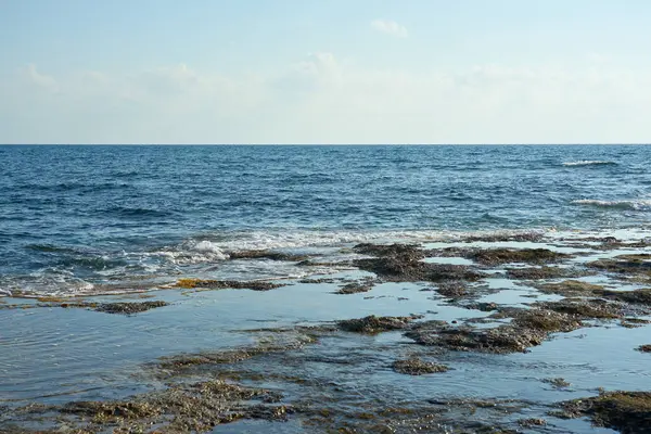 Kamenné Pobřeží Středozemního Moře Kypru — Stock fotografie