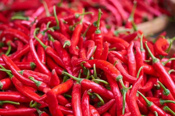Red chili peppers on the market in Vietnam