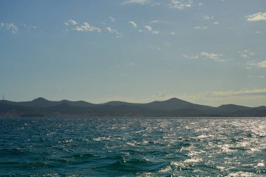 Waves on seacoast of Adriatic sea in Zadar Croatia clipart