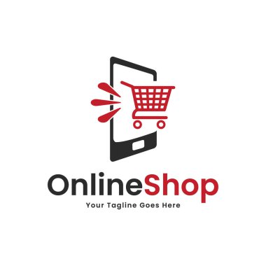 Modern Çevrimiçi Dükkan Logosu Şablon ve vektör çizimi tasarladı