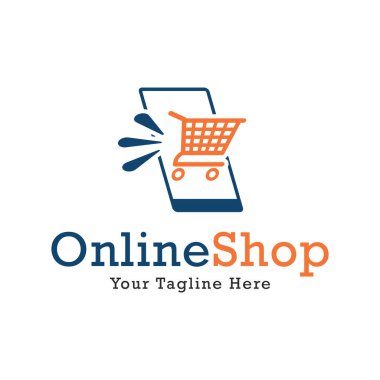 Modern Çevrimiçi Dükkan Logosu Şablon ve vektör çizimi tasarladı