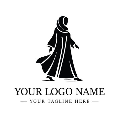 Abaya Moda Logosu. Müslüman giyim mağazası logosu.