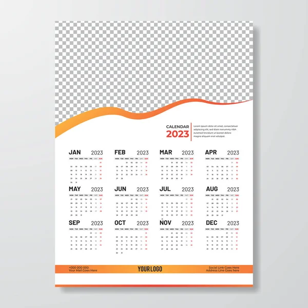 stock vector Creative stylish 2023 new year vertical wall calendar template design