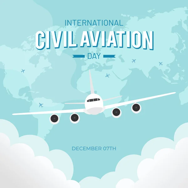 Mezinárodní Den Civilního Letectví Prosince Leteckou Ilustrací — Stockový vektor