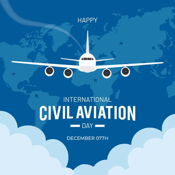 Mezinárodní Oslava Dne Civilního Letectví Prosince Vektorovou Ilustrací — Stockový vektor