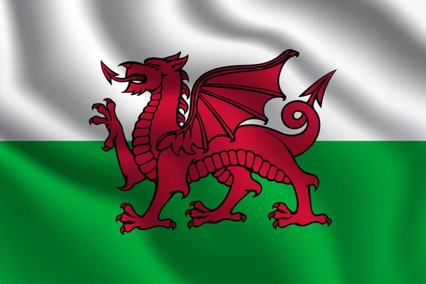 País Gales Bandera Nacional Vector Ilustración Con Colores Oficiales Fondo — Vector de stock
