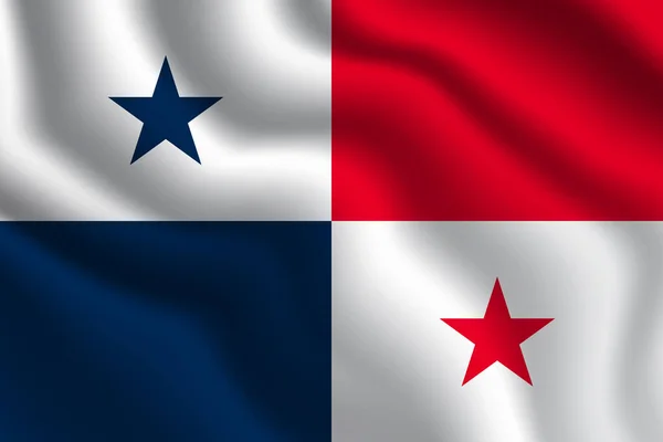 Panamá Bandera Nacional Vector Ilustración Con Colores Oficiales Fondo Diseño — Vector de stock