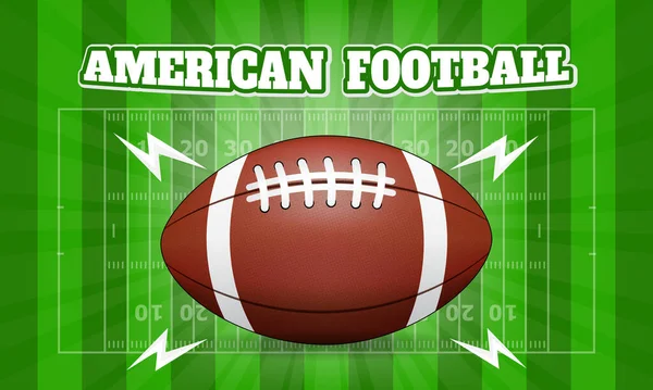 American Football Illustration Auf Sunburst Hintergrunddesign — Stockvektor