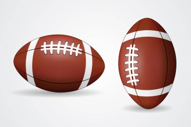 İzole edilmiş arka plan tasarımı üzerine Amerikan futbolu gerçekçi illüstrasyonu