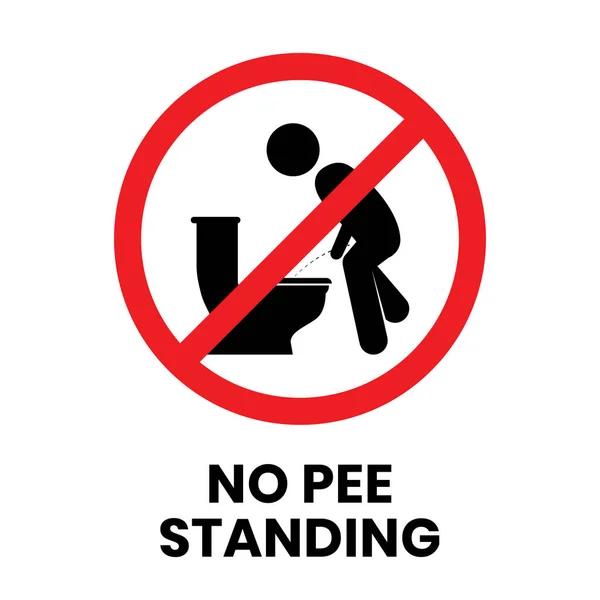 不要尿站着的标志 独立背景图上的厕所标志说明 — 图库矢量图片