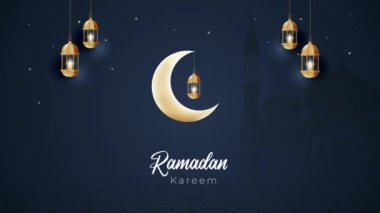 Ramazan Kareem geliyor gece illüstrasyonu