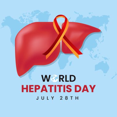 Dünya Hepatit Günü 28 Temmuz Karaciğer ve kurdele çizimi