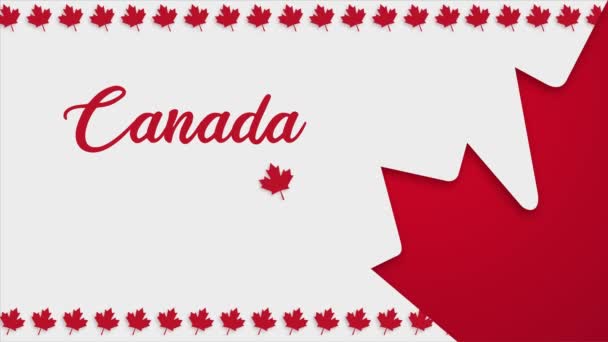 Happy Canada Day Juli Mit Kopierraum Und Ahornblatt Silhouette — Stockvideo