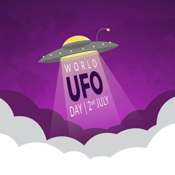 Světový Den Ufo Července Banner Ilustrace Noční Gradient Pozadí — Stockový vektor