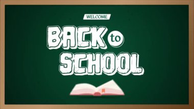 Kitap küre ve kırtasiye animasyonuyla okul afiş tasarımına geri dönüyoruz.