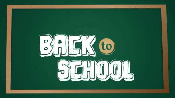 Welcome Back School Desain Banner Dengan Gambar Papan Tulis Hijau — Stok Video