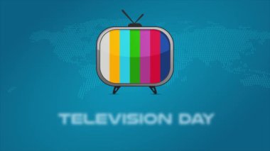 21 Kasım Dünya Televizyon Günü Klasik TV illüstrasyonuyla