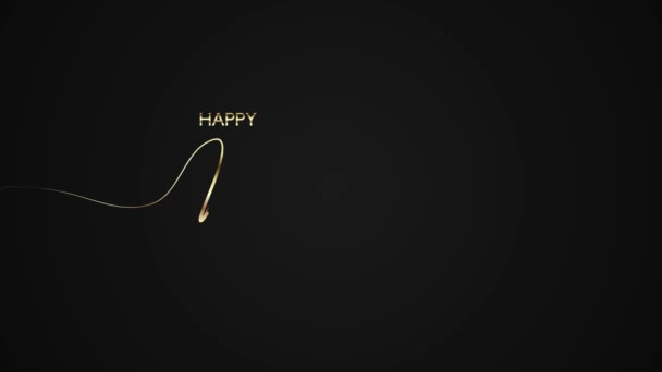 Happy New Year Animatie Met Goud Handgeschreven Script Een Geïsoleerde — Stockvideo
