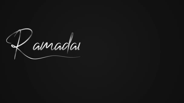 Ramadan Kareem Und Marhaban Ramadan Mit Handschriftlicher Animation Silber — Stockvideo