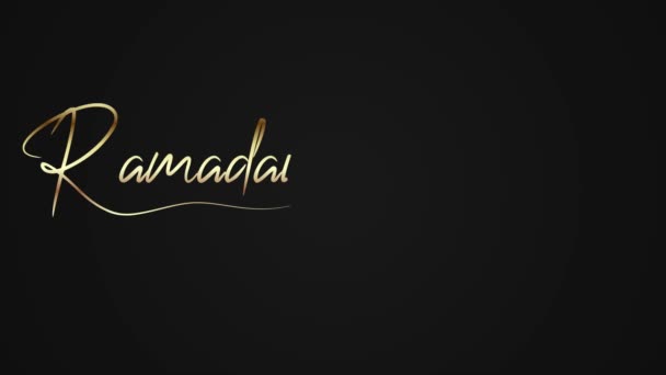 Ramadán Kareem Marhabán Ramadán Con Animación Manuscrita Dorada — Vídeos de Stock