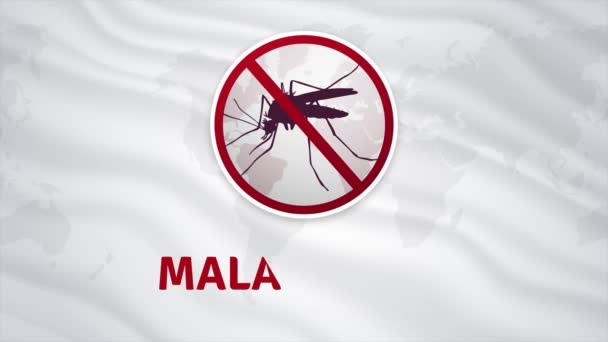 Feliz Dia Mundial Malária Abril Movimento Com Mosquito Parar Silhueta — Vídeo de Stock