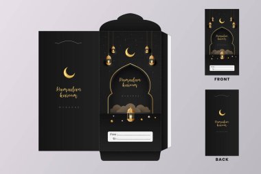 Envelope design for Ramadan Kareem celebratioin. Happy Ramadan mubarak illustration clipart