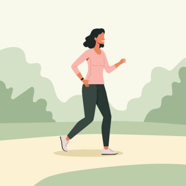 Bir kadın şehir parkında günlük stil malzemeleriyle çalışıyor.