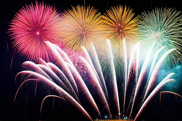 Έκρηξη Πυροτεχνήματα Νέο Έτος Φόντο — Φωτογραφία Αρχείου