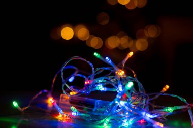 Renkli Noel ışıkları arka planı