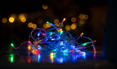 Renkli Noel ışıkları arka planı