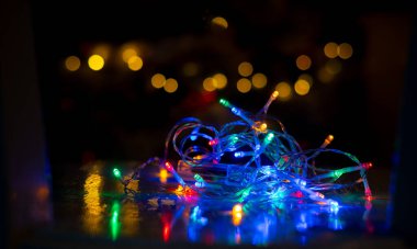 Renkli Noel ışıkları arka planı