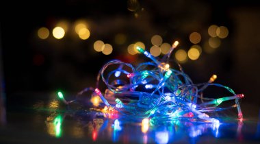 Renkli Noel ışıkları arka planı