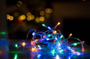 Renkli Noel ışıkları arka planı